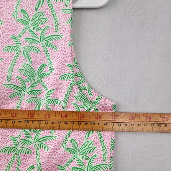 C & C California Womens Sleeveless Pink Green Palm Tree Print Shift Dress Size 4 - Picture 7 of 8